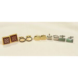 Vintage Men’s Cufflink Lot – Set of 5 Pairs‎ (Gold & Silver Tone)
